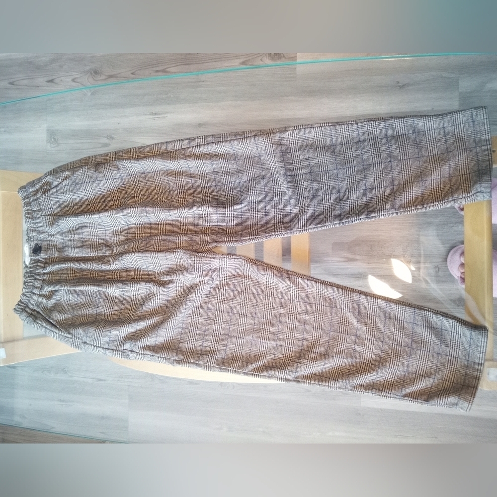 Zara Kids Gray Checkered Formal Trousers